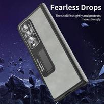 Apsauga nuo smūgių Priekinio stiklo plėvelė Odinis dėklas Samsung Galaxy Z Fold4 5g Fold 4 Fold3 Fold 3 Zfold4 Atlenkiamas telefono krepšys for Samsung Z Fold 3 pilka spalva