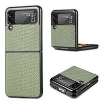 Skirtas Samsung Galaxy Z Flip 4 Flip 3 Flip 2 Flip 1 5g neslystantis anglies pluošto plonas dėklas, atsparus smūgiams, apsauginis telefono maišelio dangtelis For Galaxy Z Flip 4 žalia