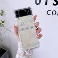 Skirtas Samsung Z Flip 3 dėklui, permatomas Dream Glitter sulankstomas telefono dėklas, skirtas Samsung Z Flip 4 Zflip3 5g smūgiams atsparus kietas nugarėlė Z Flip 1 skaidri