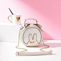 Women's Fashion Simple Chain Shoulder Bag Foreign Style Small Round Bag Hand Bag Shoulder Messenger Bag Mini Bag smėlis