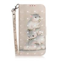 3D dažytas dėklas, skirtas Samsung Galaxy S10 S20 S21 Fe Note 10 20 Plus Ultra Lite Phone Capa Flip Card Slot Piniginės odinis knygos viršelis For S10E white