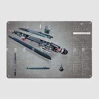 Uss Ohio povandeninis metalinis ženklas Kinas Virtuvė Kinas Klasikinės plokštelės Skardos ženklų plakatas 20x30cm