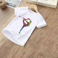 Fashion Girl Clothes Dance Ballet Printed Baby Boy T Shirt Harajuku Design Kids Shirt Round Neck Baby T Shirt New Graffiti T-shirt 4T(110)