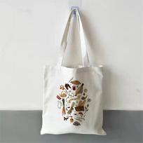 2022 Kawaii Cartoon Print Fun Tote Bags Women Harajuku Shopping Tote Bags Girls One Shoulder Shopping Bags Women White Canvas Ba 24*26cm white