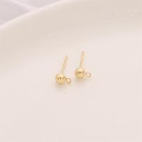 Earrings Multiple Style Copper 4PCS/Bag diameter:4mm *4pcs auksas