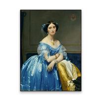 Vintažinis moterų portreto plakatas Princesse de Broglie aliejinės tapybos spaudiniai Jeano Auguste'o Dominique'o Ingreso drobės tapybos meno dekoras 21x30 No Frame