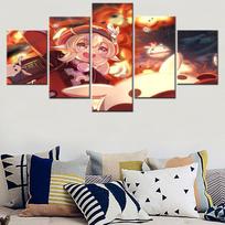 5 dalių sieninio meno paveikslas vaizdo žaidimas Genshin Impact Miela mergina Plakatas Drobės tapyba Namų dekoras Sienų nuotraukos Svetainės karkasai 20X35 20X45 20X55cm