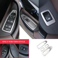 Window Switch Panel Protection Cover Trim Windows Knob Sequins Sticker for BMW X1 F48 LHD 2015 - 2022 Stainless Steel gray