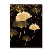 Abstraktus Ginkgo Biloba Drobės Tapyba Juoda Auksinė Sienos Menas Plakatai ir Spaudiniai Paveikslai Modernus Svetainės Namų Sienų DekorasCuadros 21X30cm No Frame beige