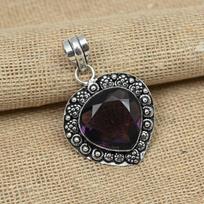Amethyst Gemstone 925 Sterling Silver Jewelry Handmade Pendant For Christmas Gift 1.77 Inches violetinė
