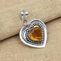 Thanksgiving Honey Topaz Gemstone 925 Sterling Silver Jewelry Handmade Pendant 1.77Inches oranžinė