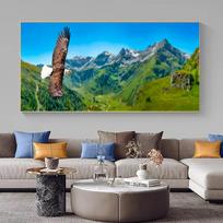 Gyvūnų erelis musės su sparnais Kalnai Drobės Tapyba Plakatai ir spaudiniai Sienos Menas Nuotraukos Svetainė Namų dekoras Be rėmelio 20*40cm blue