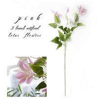2 Pcs Artificial Lotus Fake Flower Wedding Simulation Flowers Home Garden Decoration Desk Artificial Flowers rožinė