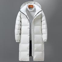 Winter Down Jacket Nen And Women Over Knee Thick Hooded White Duck Down Couple Coat S balta