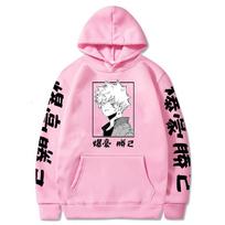 Anime My Hero Academy Bakugou Katsuki Cartoon Comics Harajuku Long Sleeve Street Clothing Large Women's Winter Sweatshirt XL black
