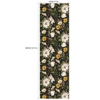 Retro Goth Flower karštai nuimamas lipnus tapetas (45cm*300cm) RW333 black