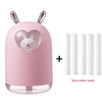 Mini oro drėkintuvas USB aromatinis eterinių aliejų difuzorius 220 ml nešiojamas drėkintuvas namų automobiliams biure su LED naktine lempa Pink