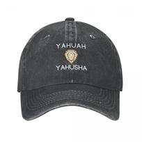 Yahuah, Yahusha with lion Cowboy Hat Hat Man Luxury Designer Hat Unisex's Hats Women's gray