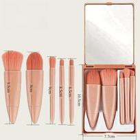 5Pcs  Makeup Brushes Set Shadow Box and Mirror Foundation Brush Blending Powder Eye MakeUp Brush Woman Cosmetic Beauty Tool brown