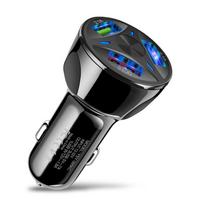 3 prievadų USB automobilinis įkroviklis 35w greitas 7a mini greitas įkrovimas, skirtas Iphone13 12 Xiaomi Huawei Samsung mobiliojo telefono įkroviklio adapteris automobilyje juoda