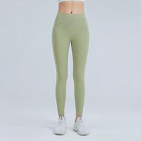 New Yoga Pants Women High Waisted Nude Feel Lift Buttocks High Elastic Tight Running Fitness Exercise Nine Pants Summer S žalia