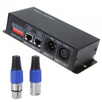 DC 12V-24V 3 kanalų DMX dekoderis LED valdiklis RGB LED juostelei juoda