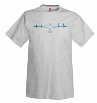 Heartbeat Plane Top View Rotated Airplane Aviation Unisex T-Shirt S