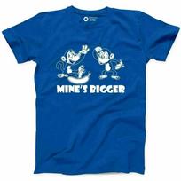 Mine Is Bigger Monkey `S Funny Humor Banana Unisex marškinėliai S