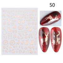 5D nagų lipdukai Blizgančio rožinio aukso kalėdinio dizaino nagų lako slankikliai Holografiniai snaigės nagų dailės dekoro lipdukai 50 gray