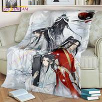 Official Grandmaster of Demonic Blanket Cartoon Blankets Wei Wu Xian Blankets Bed Sofa Soft Blanket Novel Lover Fan Gifts 75x100cm 30x40inch