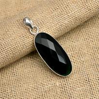Charming Chrome Diopside Gemstone Handmade 925 Sterling Silver Jewelry Pendant For Women 2.00 Inches žalia