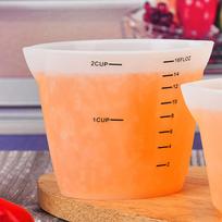 Didelės talpos silikoninis matavimo puodelis su įrankių maišymu akrilinių dažų pylimo taurelėms 500ML orange
