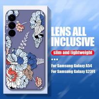 Spalvotas silikoninis apvalkalas, skirtas Samsung S24 S23 Ultra S23Fe A14 A34 5G A24 A54 Soft Full Pack Protector Gėlėtas spausdinimo dėklo dangtelis skirtas iPhone 15 Pro 14 13 11 Samsung S24
