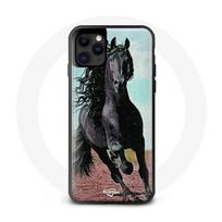 Coque Iphone 12 mini Frison Cheval Noir