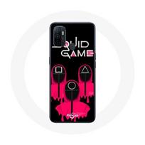 Coque Oppo A53 Squid Game Masques carré Triangle et Cercle