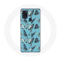 Dėklas Samsung Galaxy A21S Drugelis mėlynas fonas