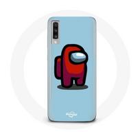 Coque Samsung Galaxy A70 Among Us jeu vidéo Fond bleu mėlyna