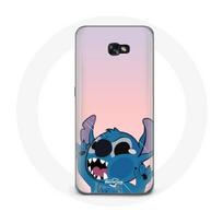 Coque pour samsung galaxy A5 2017 Stitch le Nez en l'air fond rose