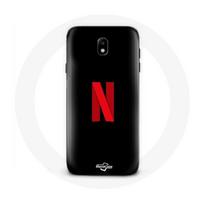Coque pour Samsung Galaxy J5 2017 Netflix Logo rouge fond noir