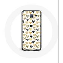 Coque pour Samsung Galaxy J5 2016 Fond de texture abstraite coeurs noirs