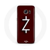 Coque pour Samsung Galaxy S7 Ozark Saison 4 Logo Z Blanc Fond Rouge balta