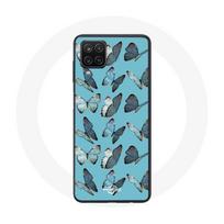 Coque pour Samsung Galaxy A22 4G papillons Fond bleu