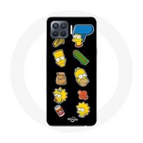 Coque pour Oppo A93 Les Simpson autocollants fond noir juoda