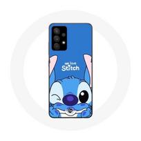 Dėklas Samsung Galaxy A13 5G, mielas Stitch, mėlynas fonas