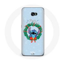 Coque pour Samsung Galaxy A5 Stitch neige joyeux Noël bleu