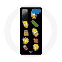 Coque pour Samsung Galaxy S20 FE Les Simpson autocollants fond noir