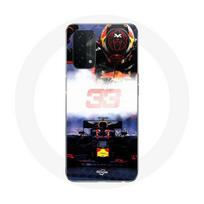 Dėklas Oppo A54 5G F1 Maksas Verstapenas F1 lenktynininkas juodas raudonas ir geltonas
