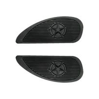 Juodas dujų kuro bako lipduko dangtelis Apsaugo šoninio bako kelio kilimėlį Star Grip universalus, skirtas Yamaha Honda Suzuki Motociklų Cafe Racer 2PCS