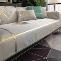 Summer Ice Silk Sofa Cover Gold Edge Living Room Sofa Cushion Cover Breathable Comfortable Cool Cushion Non-Slip Sofa Cushion 70x70cm 1pcs white