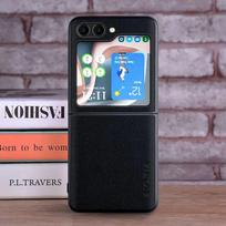 Dėklas, skirtas Samsung Galaxy Z Flip 5 4 3 Z Flip5 5G coque Prabangus tekstilinis odinis dangtelis, skirtas samsung galaxy z flip 5 dėklas, talpa Z Flip 3 juoda